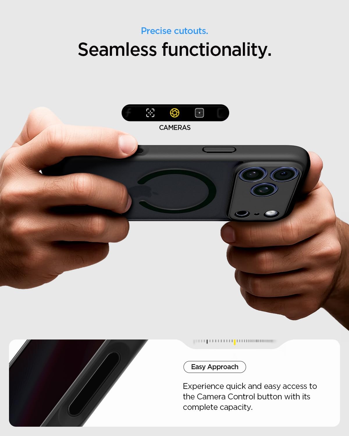 Spigen for iPhone 17 Pro Case, Ultra Hybrid MagFit [TPU Covered Camera Control] [Anti-Yellowing] [Compatible with Magsafe] - Frost Black - Image 7