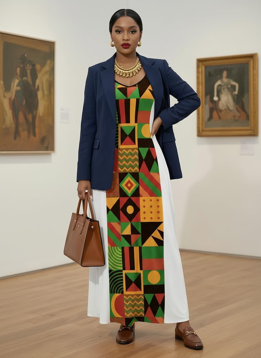 FANDEE Women’s Sundresses – Sleeveless Maxi Dress with Pockets, Adjustable Spaghetti Straps Long Summer Dress for Vacation - Image 9