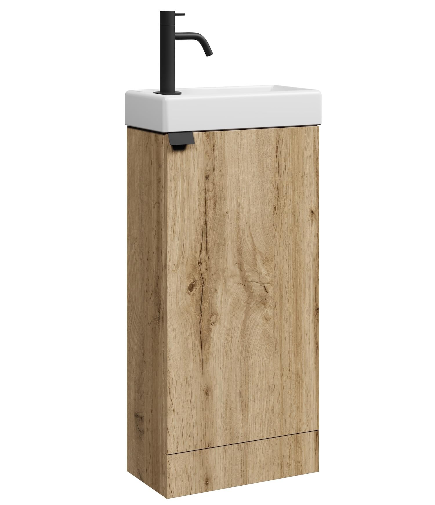 Badplaats B.V. Mobili WC Orion – 40 x 22 cm – rovere chiaro – Mobili per WC a pavimento – Salvaspazio – Armadietto pensile per ospiti WC