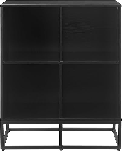 Miniatura 4 de Crosley Furniture Enzo - Estantería de almacenamiento para discos de vinilo y soporte para jugadores, color negro