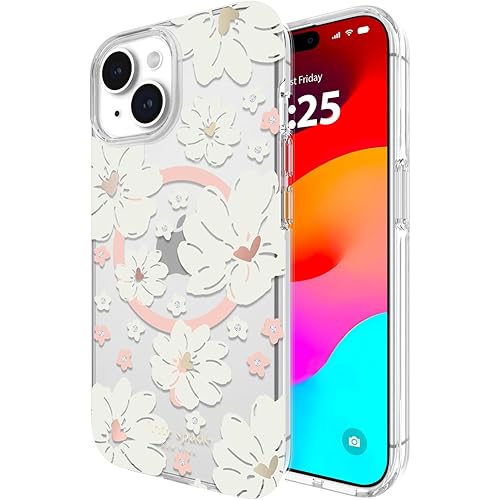 kate spade new york iPhone 15 Case / iPhone 14 Case / iPhone 13 Case, Compatible with MagSafe - Classic Peony