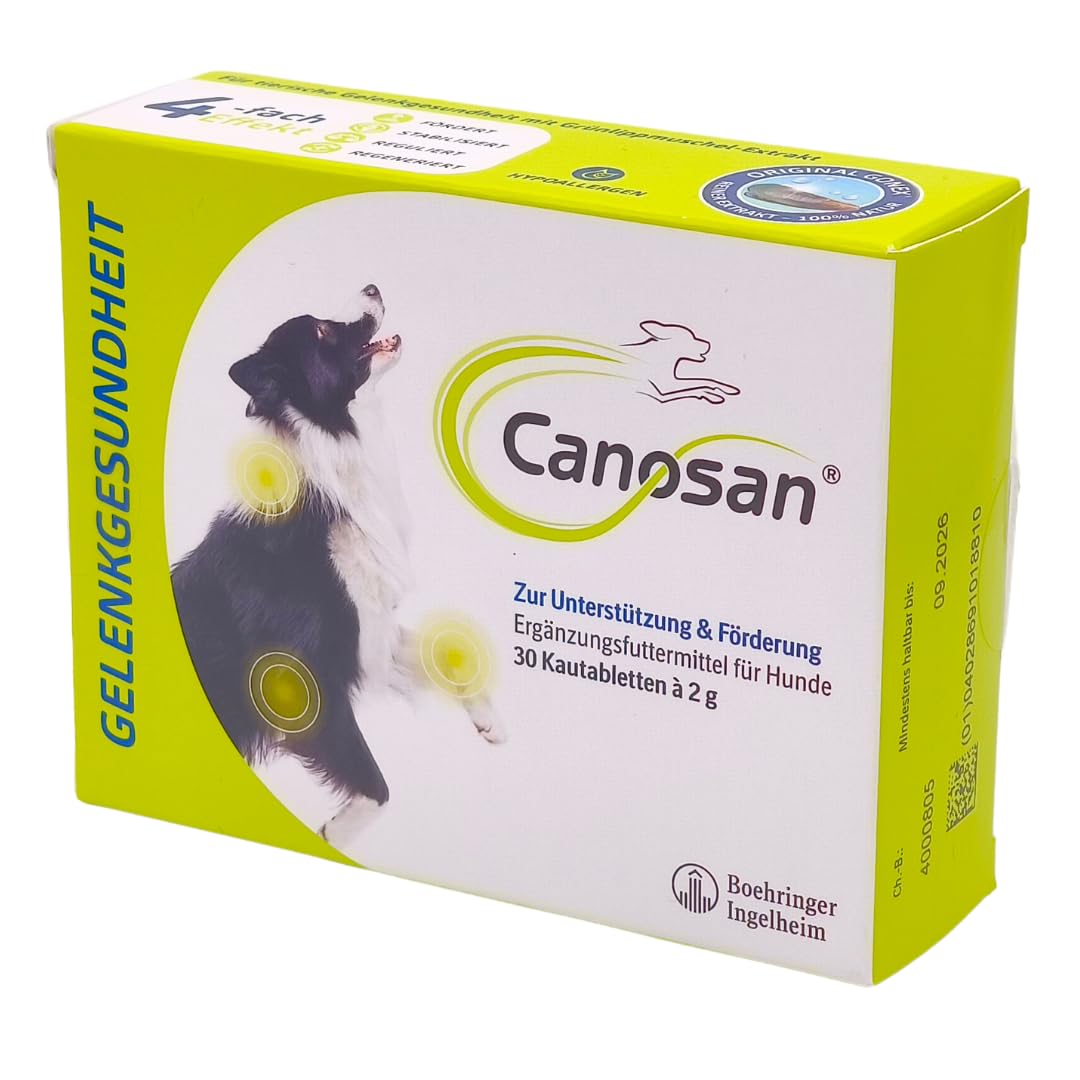 Canosan 3X 30 Kautabletten, Ergänzungsfuttermittel für Hunde I Gelenknahrung mit Gonex zur Unterstützung von Knorpeln, Sehnen und Bändern I Gelenkgesundheit I Spar-Set Plus Pharma Perle give-Away