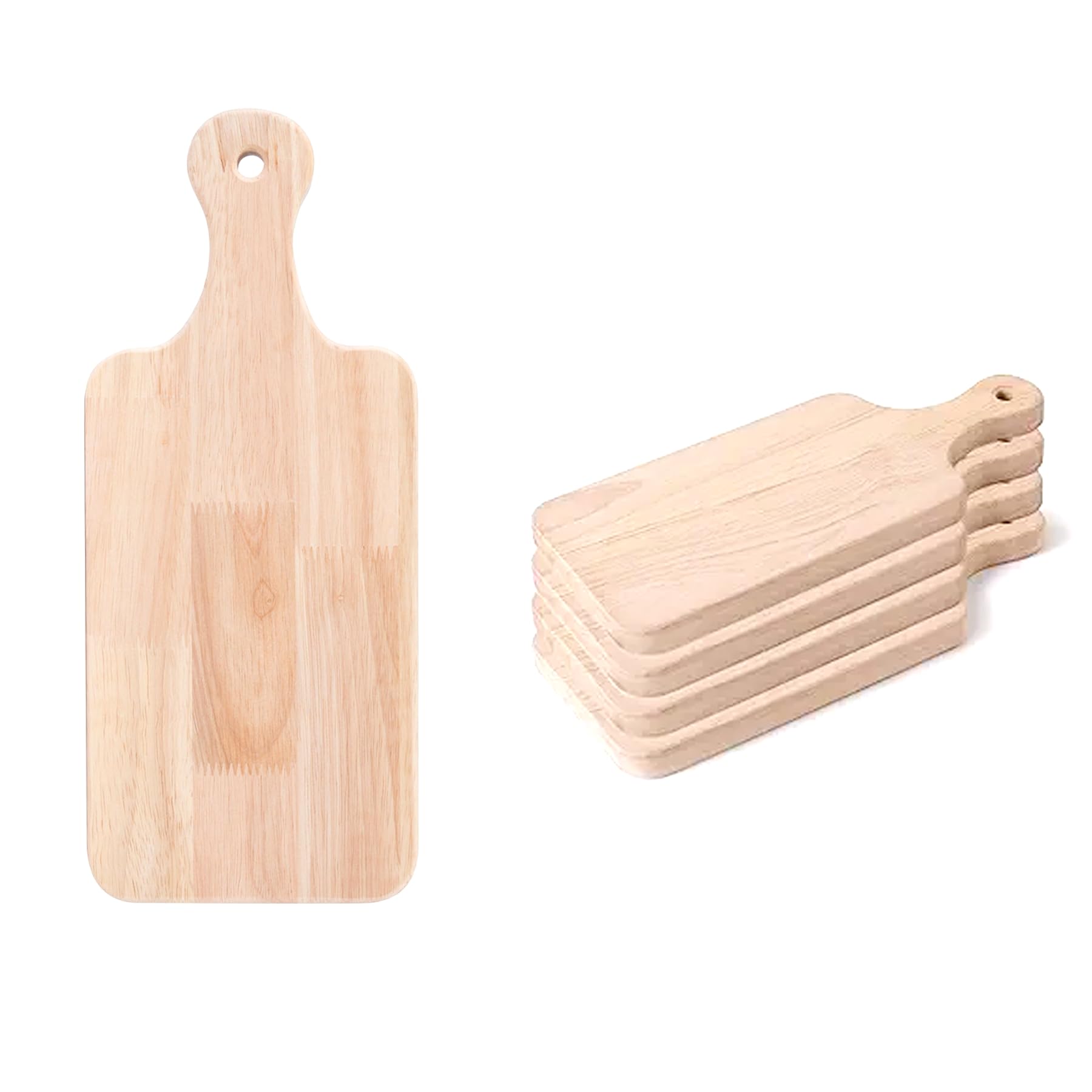 Photo 1 of **Only One** LZMS 4-Pack 13"x 5 1/2" Small Wood Serving Boards Set | Unfinished Wood Crafts with Handle | Mini Wooden Cutting Boards Bulk for Charcuterie,Cheese,Meat,Bread,Vegetabes & Fruits