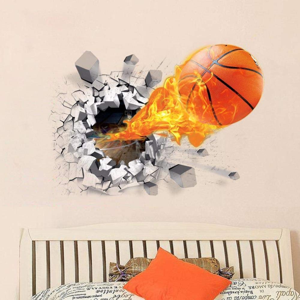 Ensemble Décalcomanies Murales Basketball - Sport, Athlétisme - Pour Chambre Ado, Homme - Autocollants Muraux