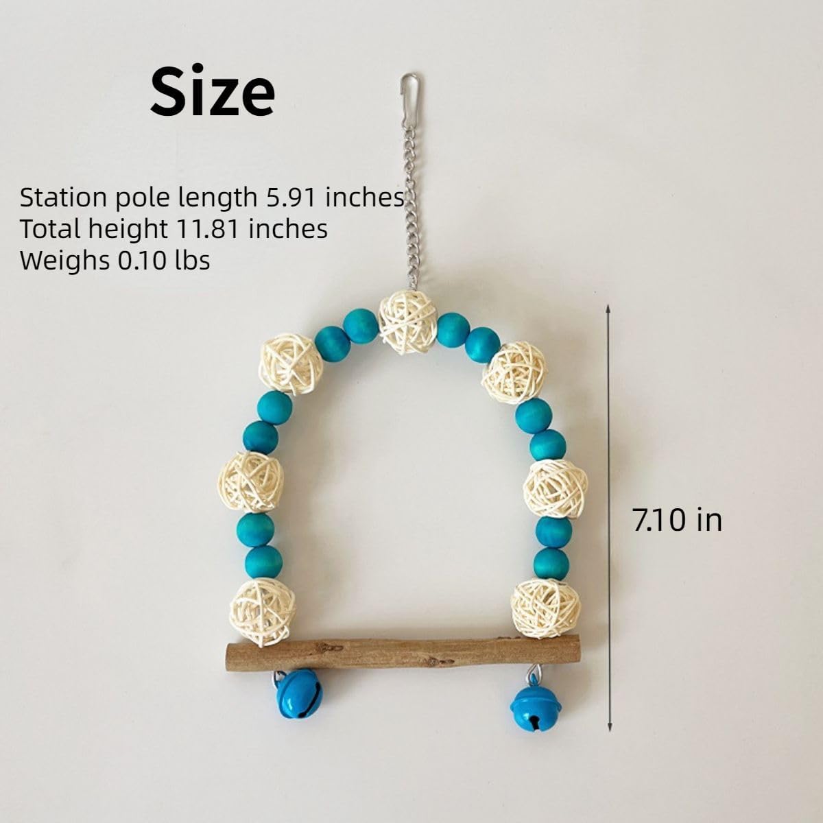 Parakeet Playground Bird Cage Accessories Bird Cage Wood Swing Cockatiel Perch Swing Pet Parrot Playstand Parrots Canary Toys for Cage Bird Toy Wooden Training Supplies (Purple)