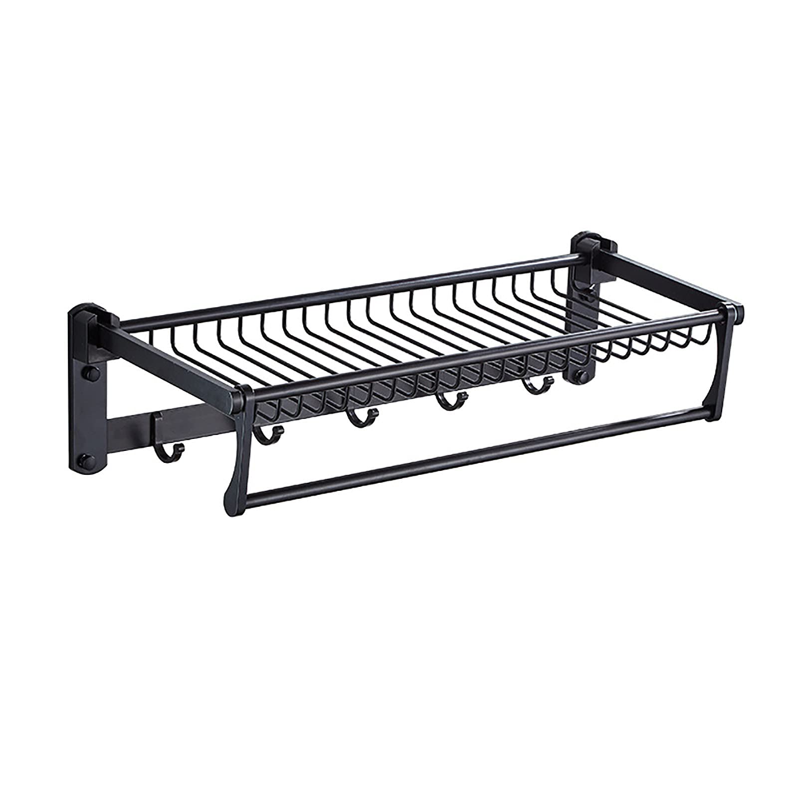 Toallero plegable multifuncional y estante de pared para organizar