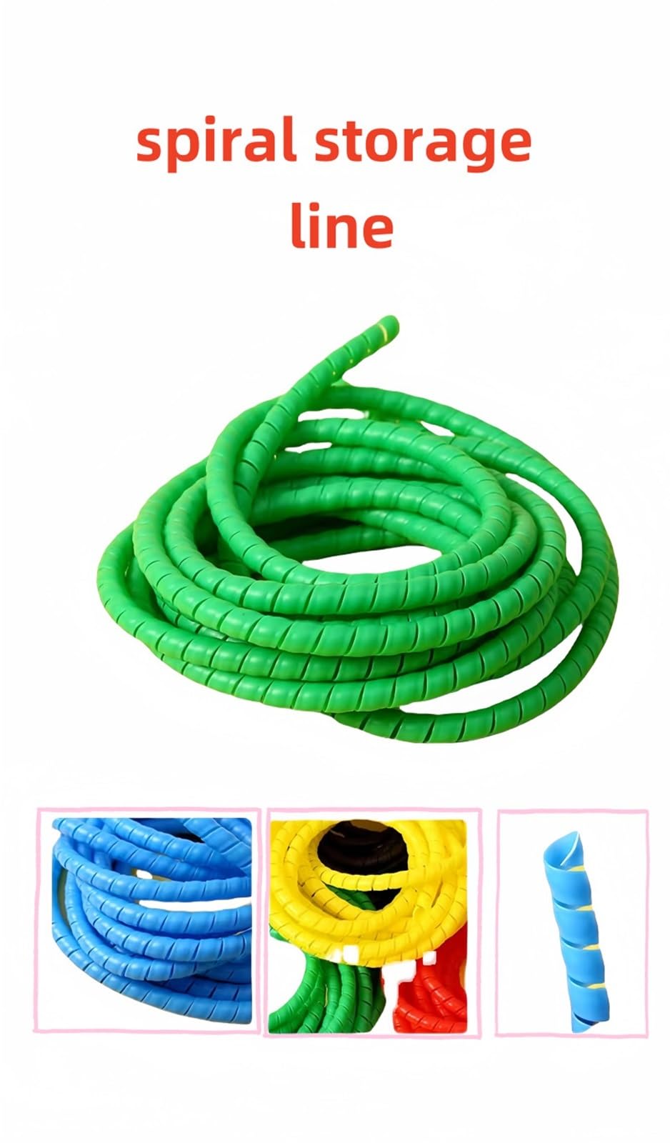 Tubo en Espiral para Cables, Enrollador De Cable Espiral Flexible Multicolor ID 8-35mm 10m(Gray,ID 20mm)