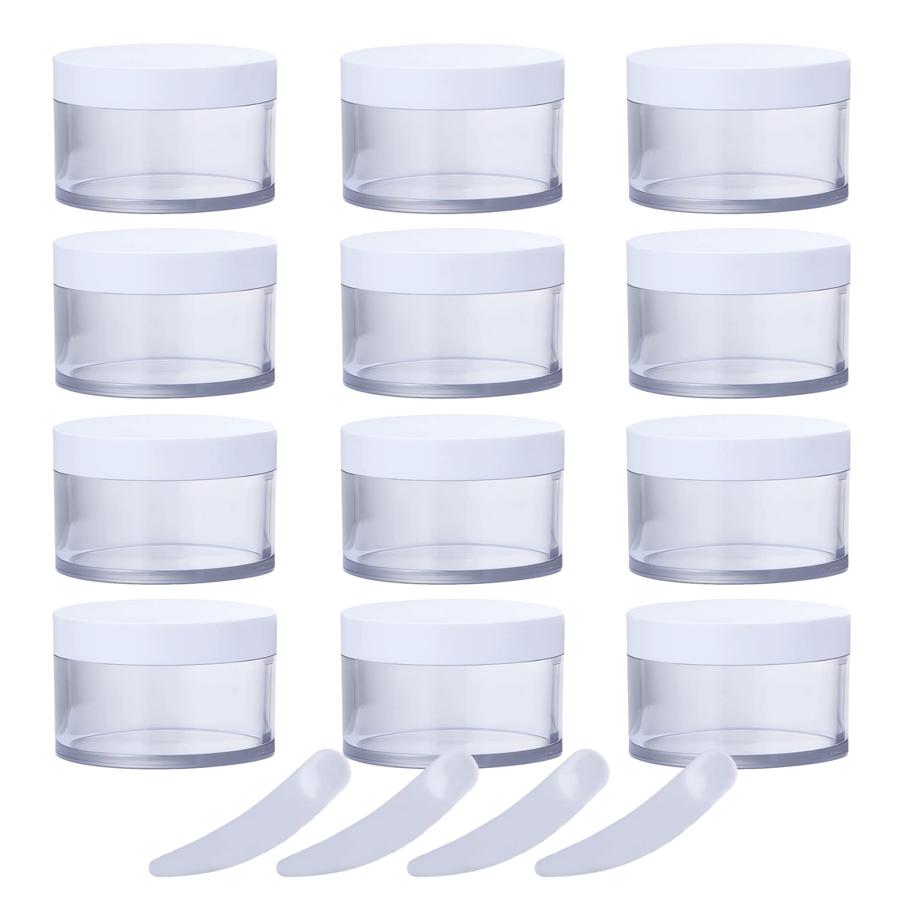 FLYIODFCXV cosmetic jar, Pack of 12, Plastic Cosmetic Jars with Screw Lid, Container for Facial Mask Lotions Cream(30ml)