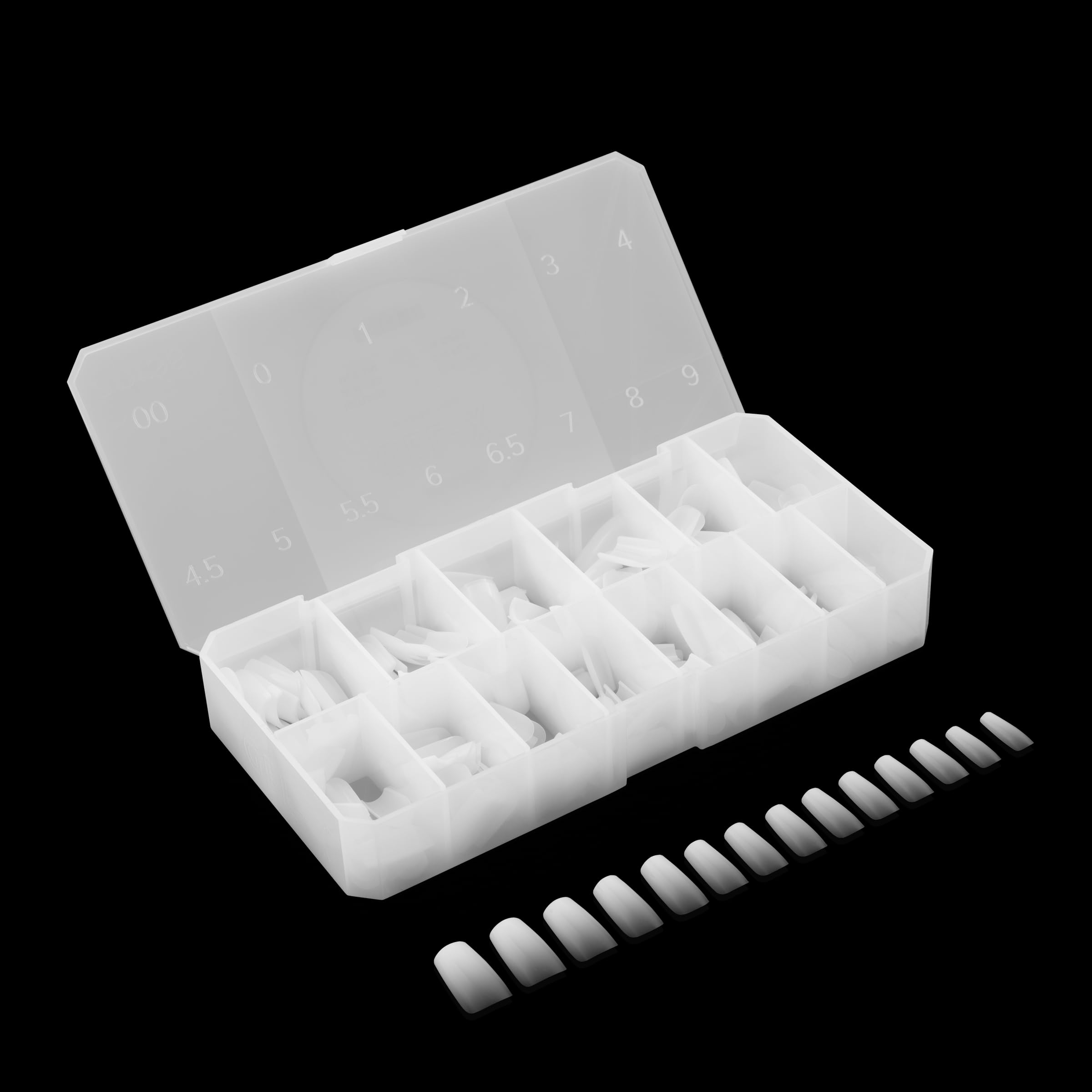 Apres Ombre Gel-X Boîte de 210 faux ongles – 14 tailles 00-9 – Qualité supérieure (naturel carré court)