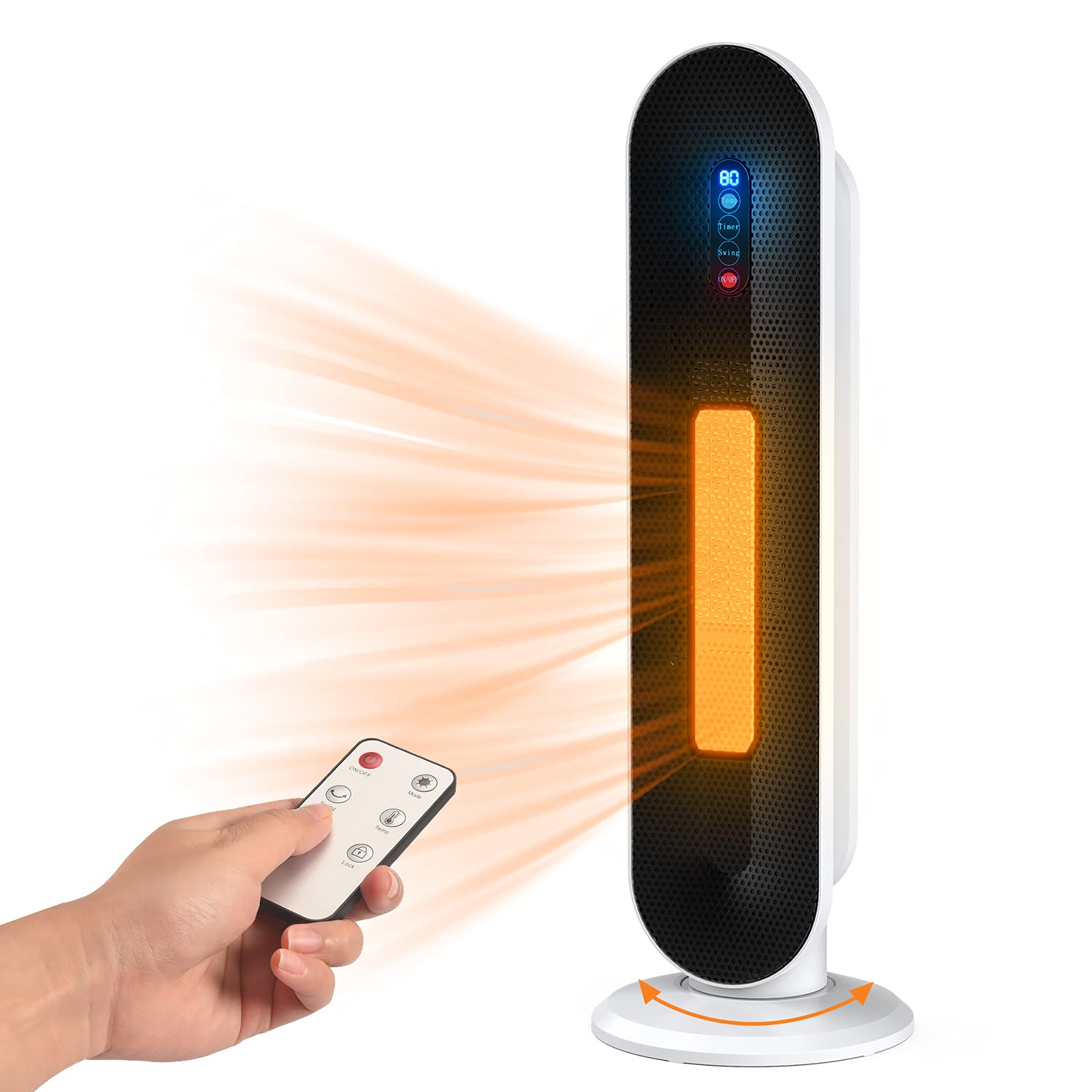 Buy Space Heater for Large Rooms, 1500W 25" Indoor Portable Electric