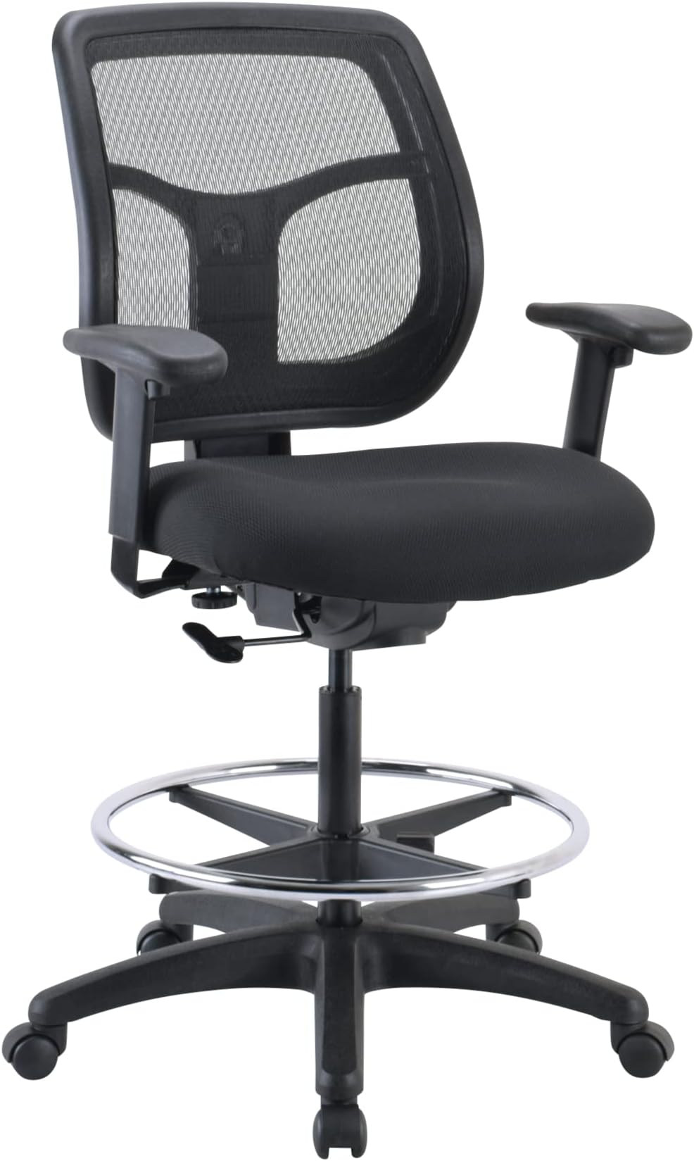 Raynor EuroTech Apollo Mesh Fabric Back Fabric Drafting Chair, Black (DFT9800)