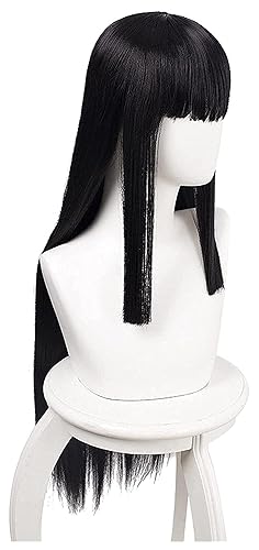 Miniatura 3 de Kakegurui Yumeko Jabami Cosplay Wig, Black Straight Heat Resistant Synthetic Hair Perucas Cosplay Wig for Women Wigs