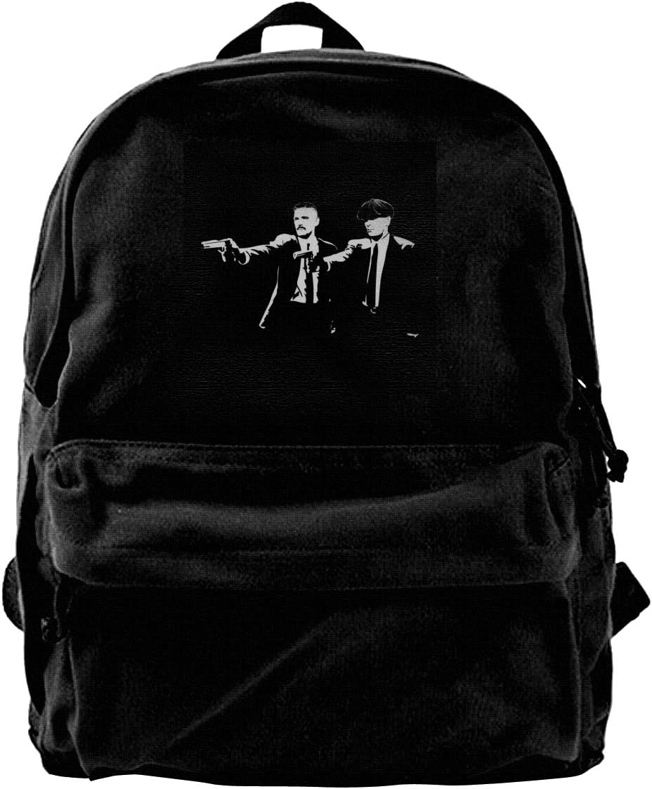 MIJUGGH Canvas Backpack Peaky Blinders Pulp Fiction Mix Rucksack Gym Hiking Laptop Shoulder Bag Daypack for Men Women