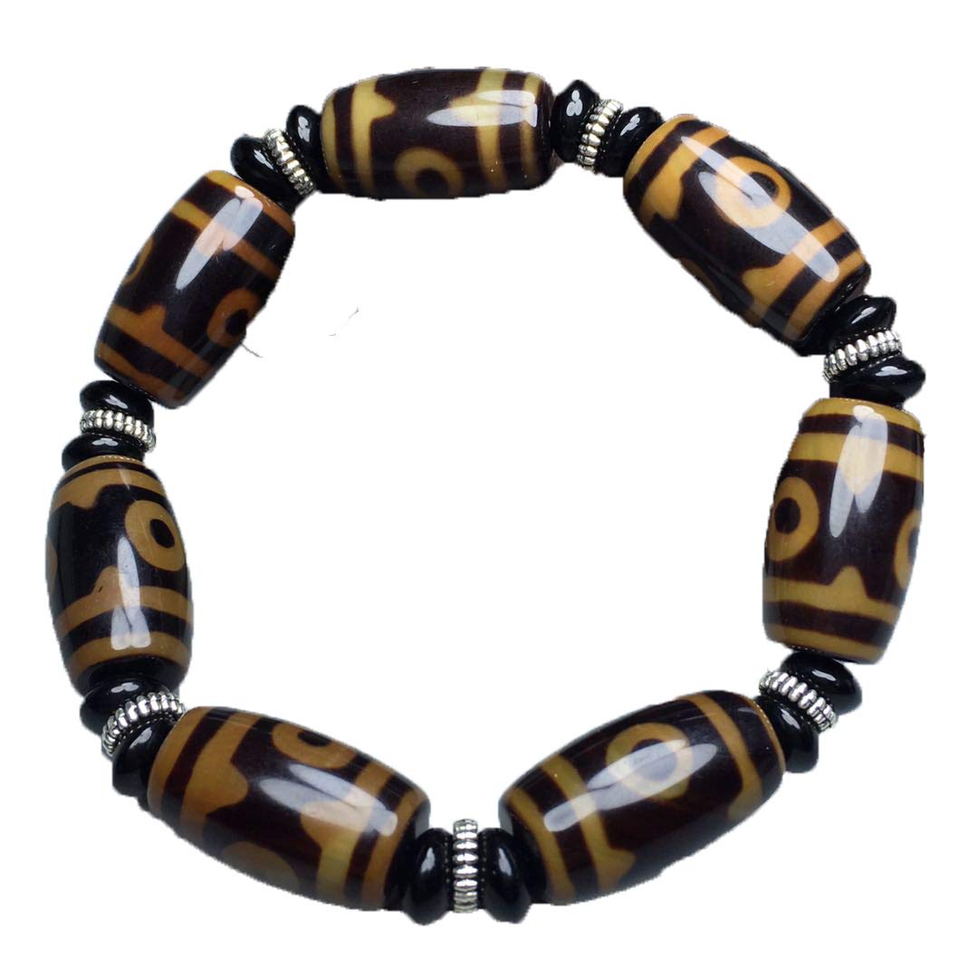 Bracelet perles Dzi à trois yeux pour harmonie et sérénité - 6