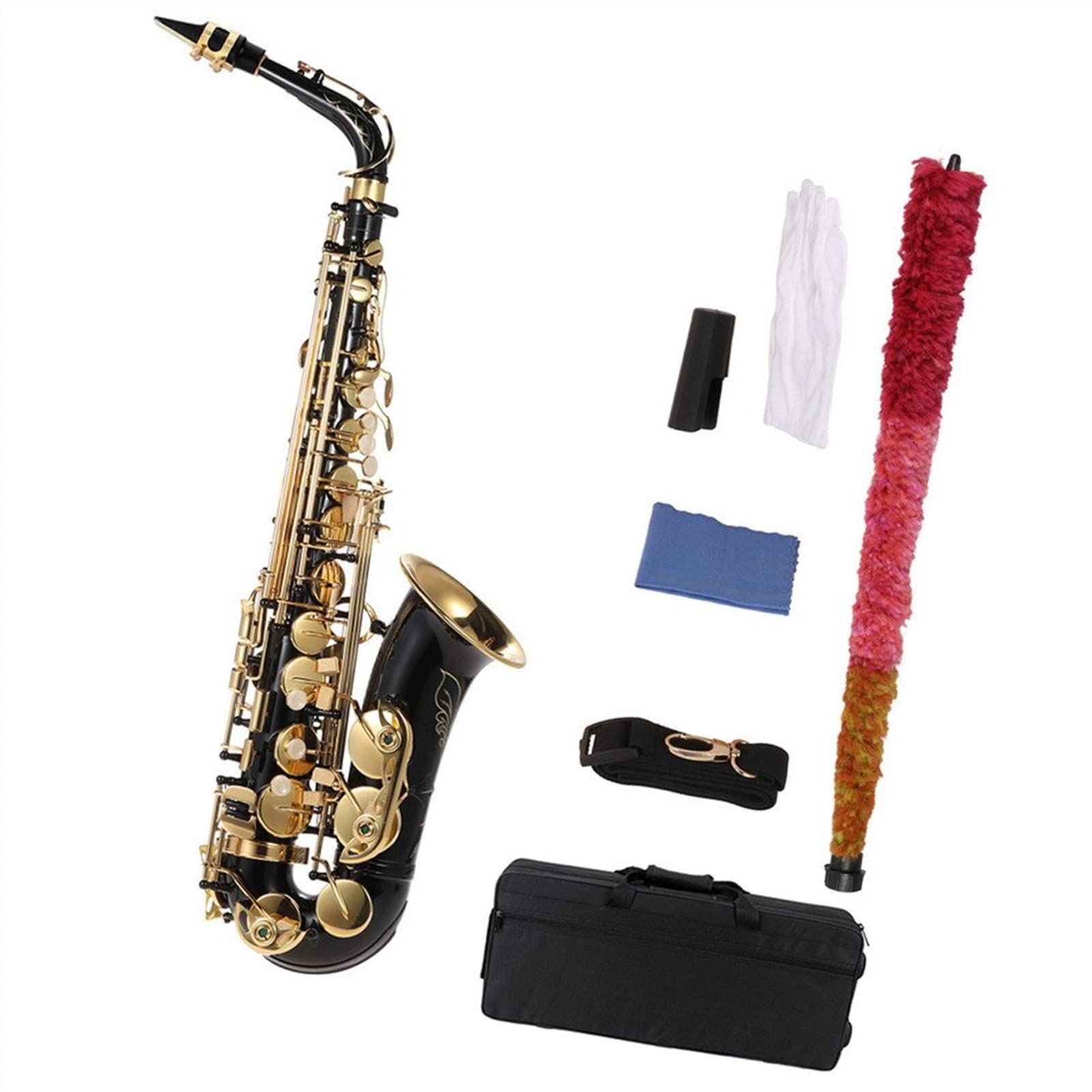 HCZKIUJY Saxophones Eb Alto Saxophone Brass Lacquered Gold E Flat Sax With Accessories (Eb)