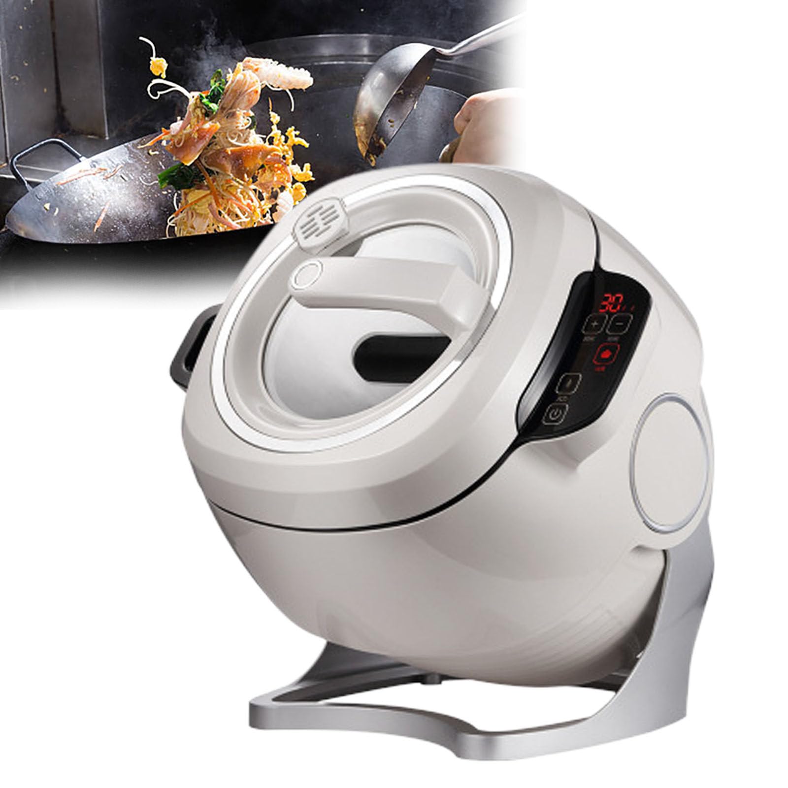 Commercial Automatic Cooking Machine - 6L Capacity Smart Wok, Multifunctional Cooking Machine, 360° Rotation, Can Fry, Stew, Boil, Convenient and Efficient, Suitable for Home