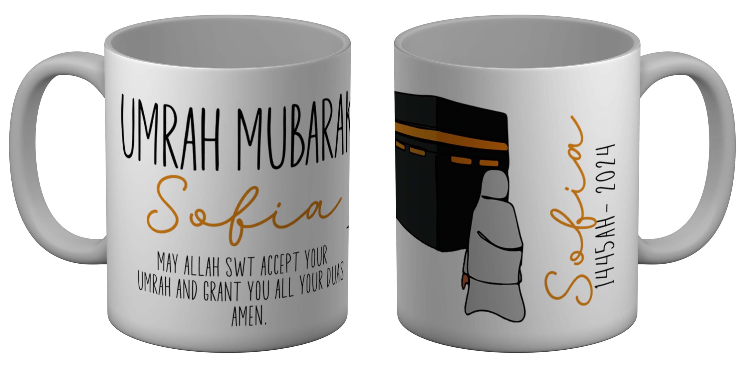 Shopagift Personalised Umrah Mubarak Mug Kaaba Mecca Islam White 11oz Large Ceramic Cup