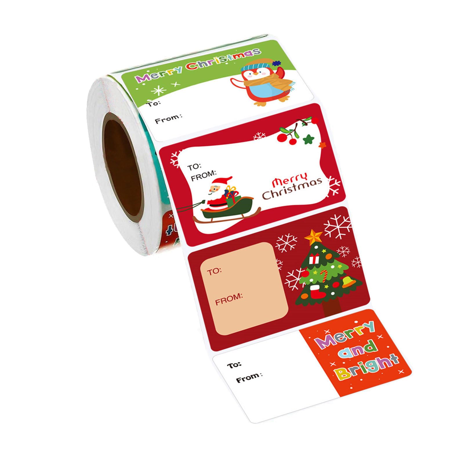 500pcs Christmas Decoration Stickers 5x3.8cm Self Adhesive Packaging Labels Seals Envelopes Cards Holiday Present Wrapping Christmas Tree Labels