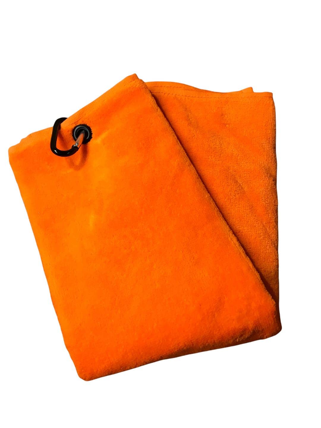 StevePriceGolf Tri Fold Velour Golf Towel. Orange. Printing Options Available for Club Badges Etc