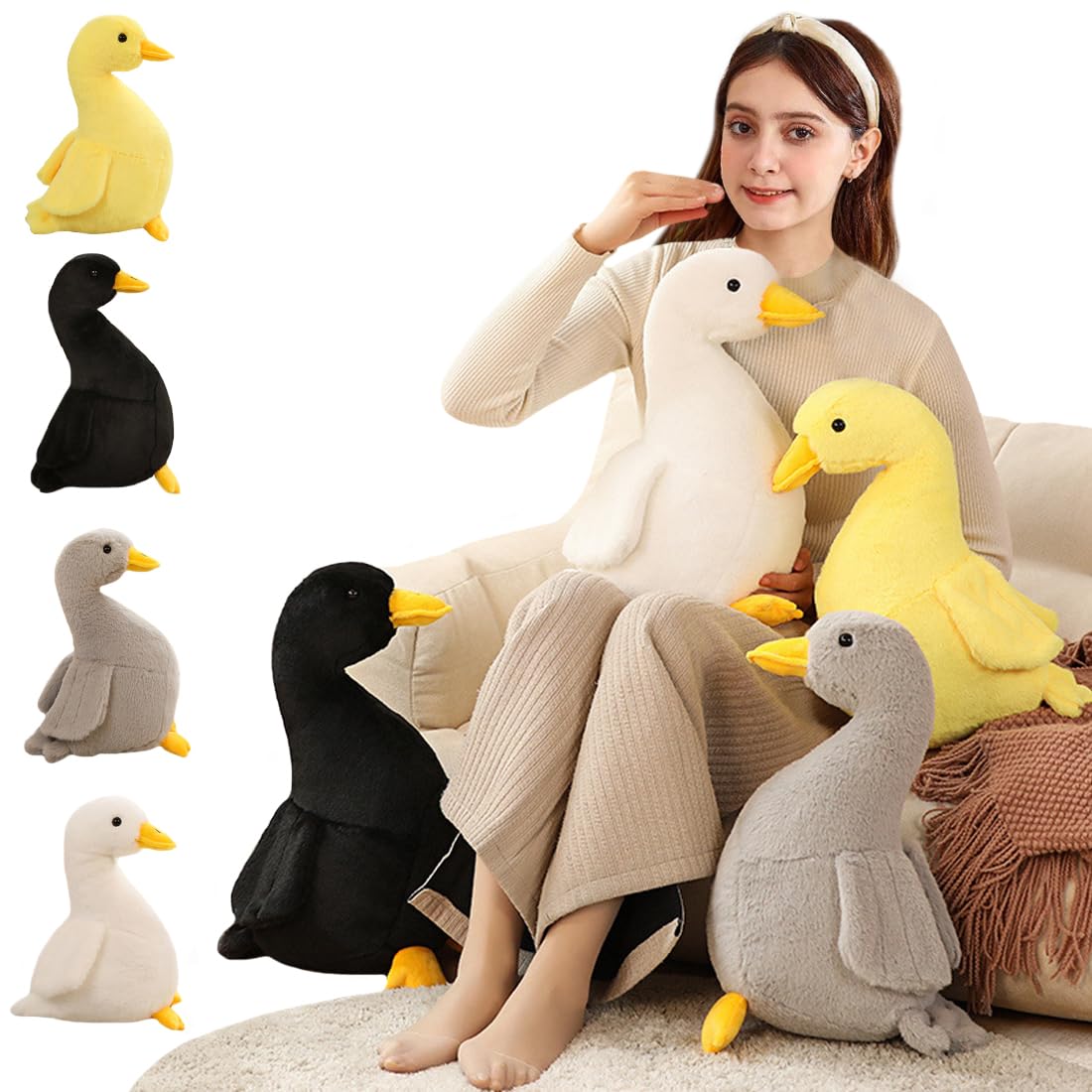 Amazon.co.jp: ELAINREN ブラックダックぬいぐるみ 本物そっくりの