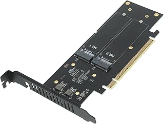 KICHOUSE Adaptador Pci E Nvme con Protección de Sobrevoltaje y Cortocircuito Instalación Estable Múltiples Discos Duros Nvme Servidores y Computadoras