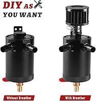 Vista 6 de Lata de captura de aceite universal con deflectores, con filtro respiradero y válvula de drenaje, 2 puertos (salida + entrada), separador de aceite