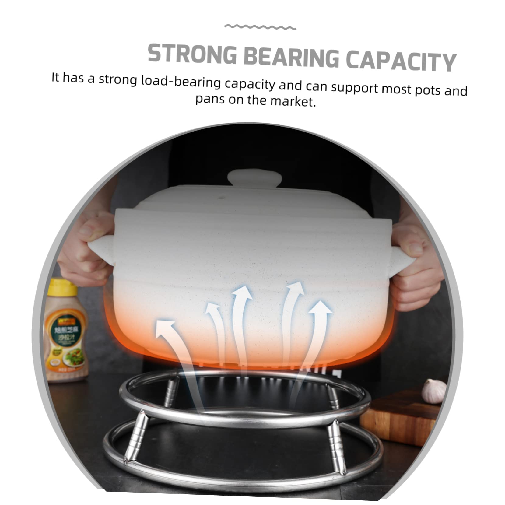 PRETYZOOM Wok Ring for Electric Stove Round Pot Rack Stand Heat-resistant Pot Holder Kitchen Tool 26cm Diameter