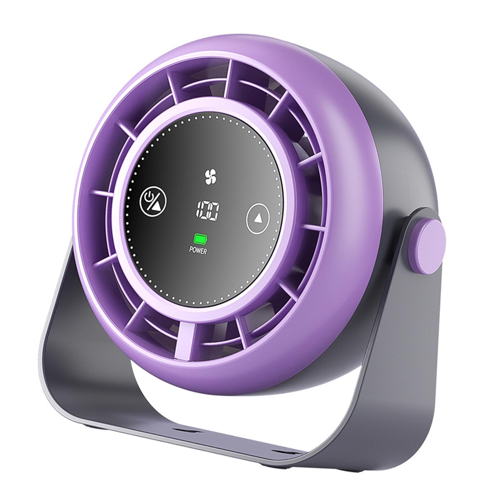 Uqezagpa Grey Quiet Desktop Cooling Fan 100 Speed Option Strong Wind Quiet Table Fan Portable Low Air Coolers Tool Enduring Digital Display Table