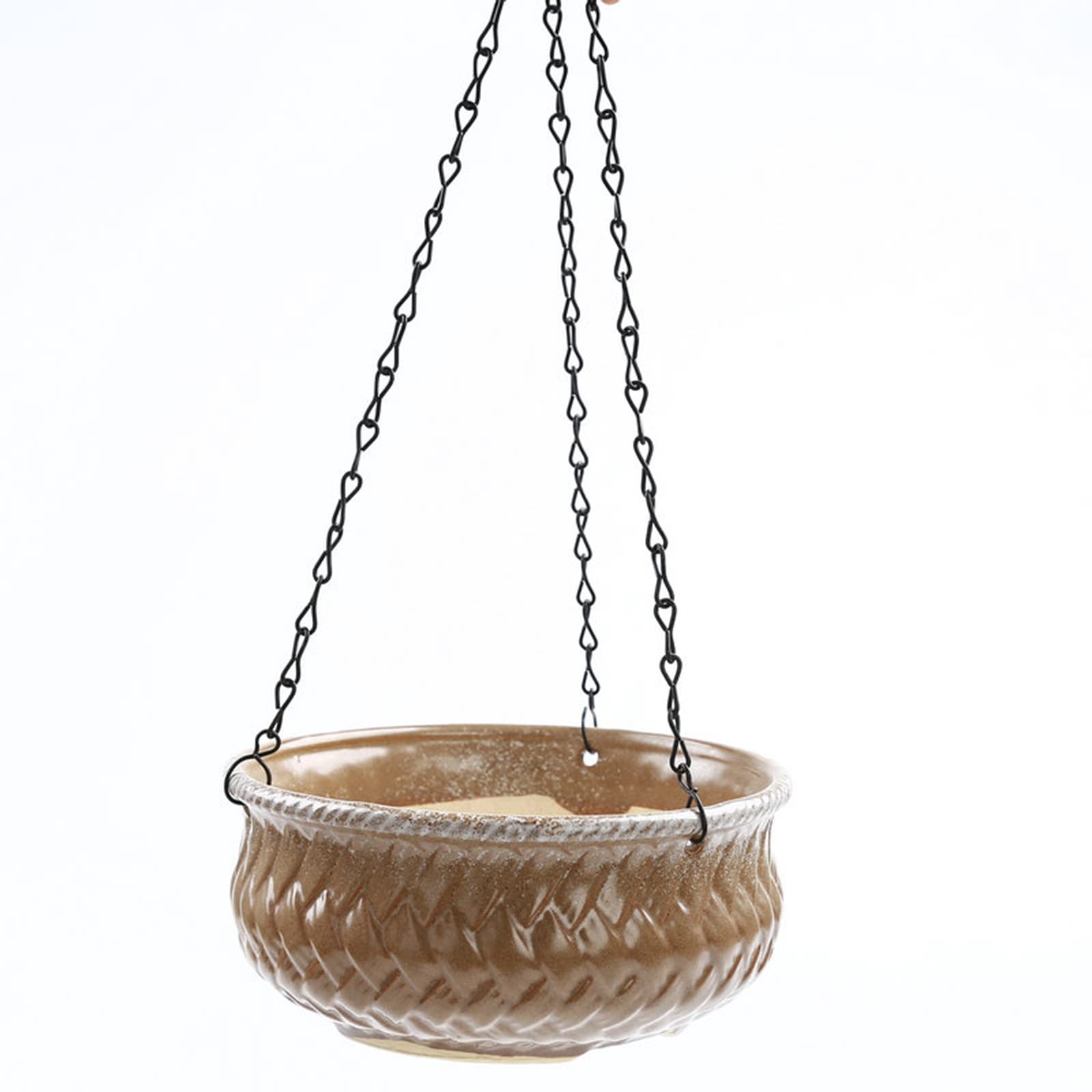 HASMI Jardiniere Balcon Porte-Plante en céramique Suspendue avec teneur en Corde Pot de Plante Suspendue for décor extérieur intérieur Pot Suspendu Plante Interieur
