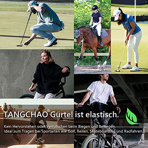 Tangchao Elastische stoffen riem, gevlochten stretchgordel voor dames en heren, breedte 3,3 cm - Image 6