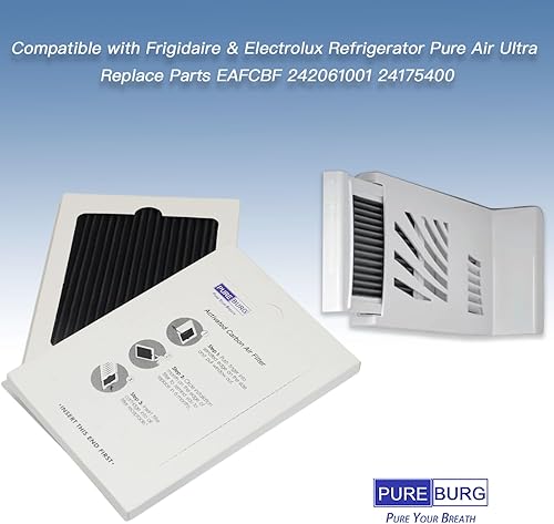 Miniatura 2 de PUREBURG Paquete de 6 filtros de aire de repuesto para refrigerador EAFCBF compatibles con Frigidaire y Electrolux Pure Air Ultra Refrigerador,