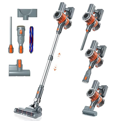 YESMAE Cordless Vacuum Cleaner, 28Kpa Powerful Suction, 350W Brushless Motor, Up to 50mins Runtime, LED Display, 8 in 1 Lightweight Handheld Vacuum