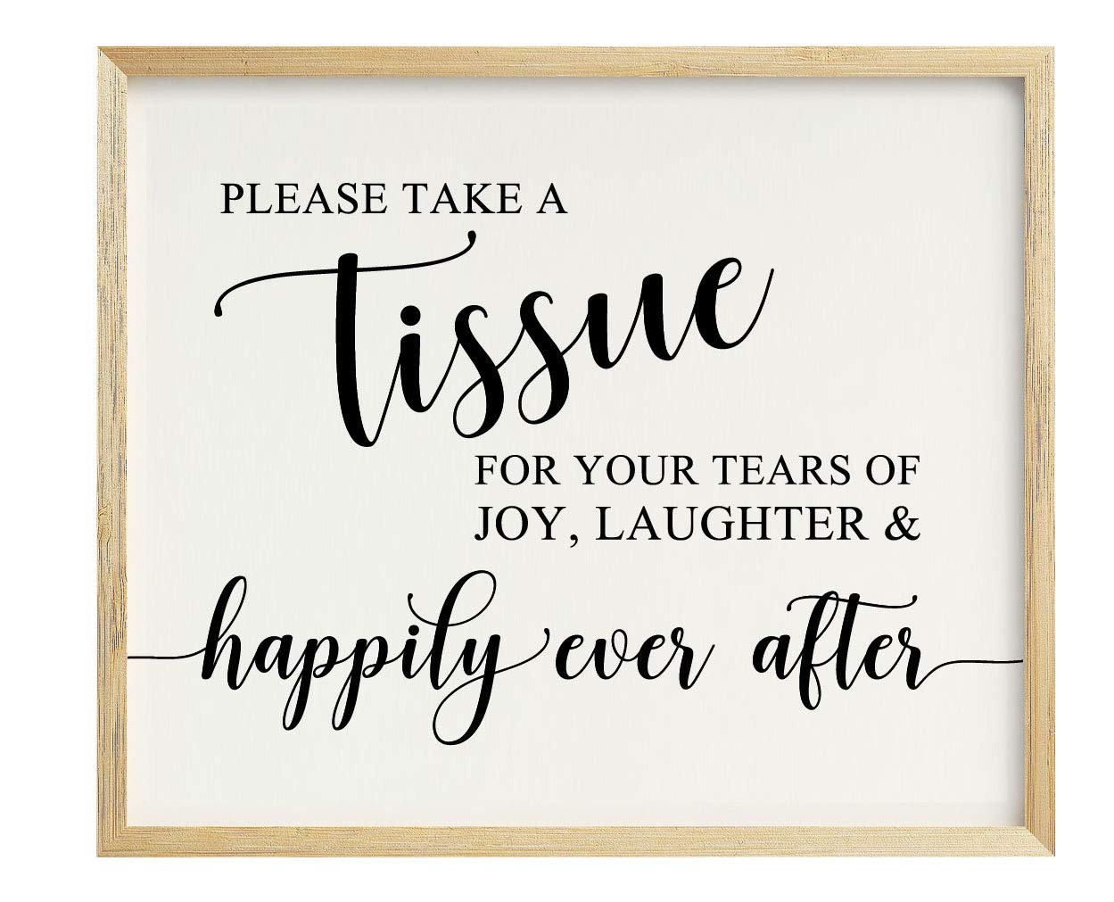 Darling Souvenir Take A Tissue for Tears of Joy Wedding Party Sign Signage Party Print - Frame Not Included
