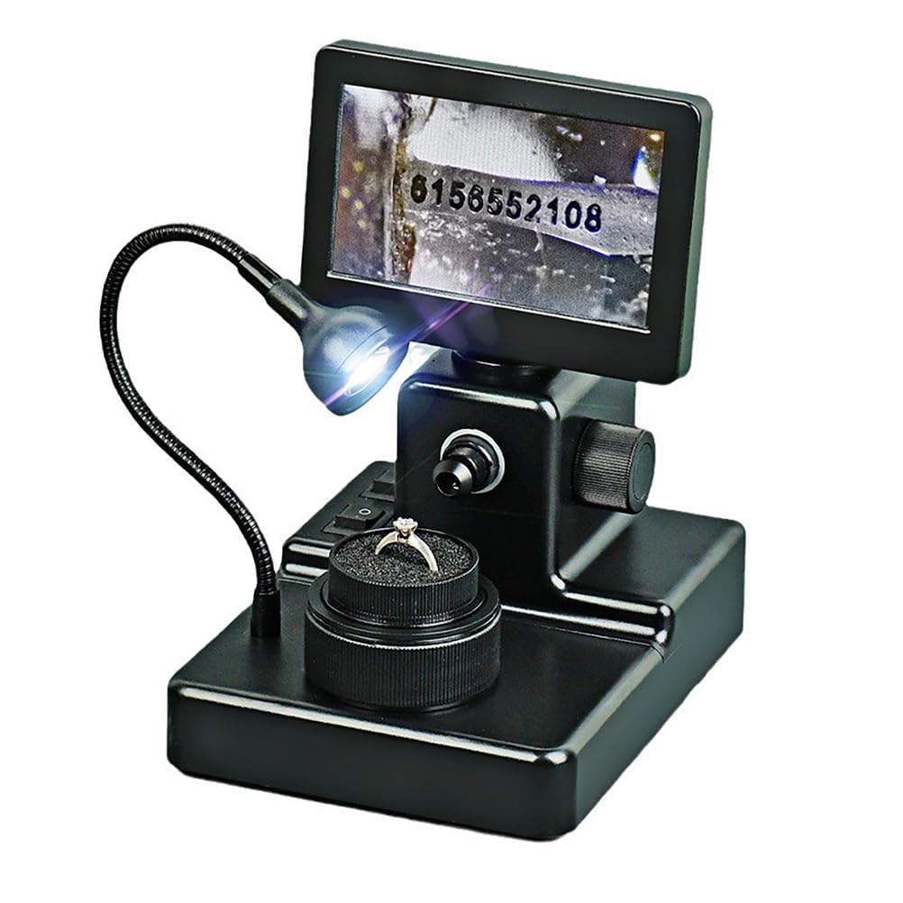 TYZDLSM 4.3 inch LED Digital Microscope, Digital Diamond Girdle Viewer, Portable Lab Soldering Coin Microscope, 1000X Magnification, for Diamond Inscription Viewer