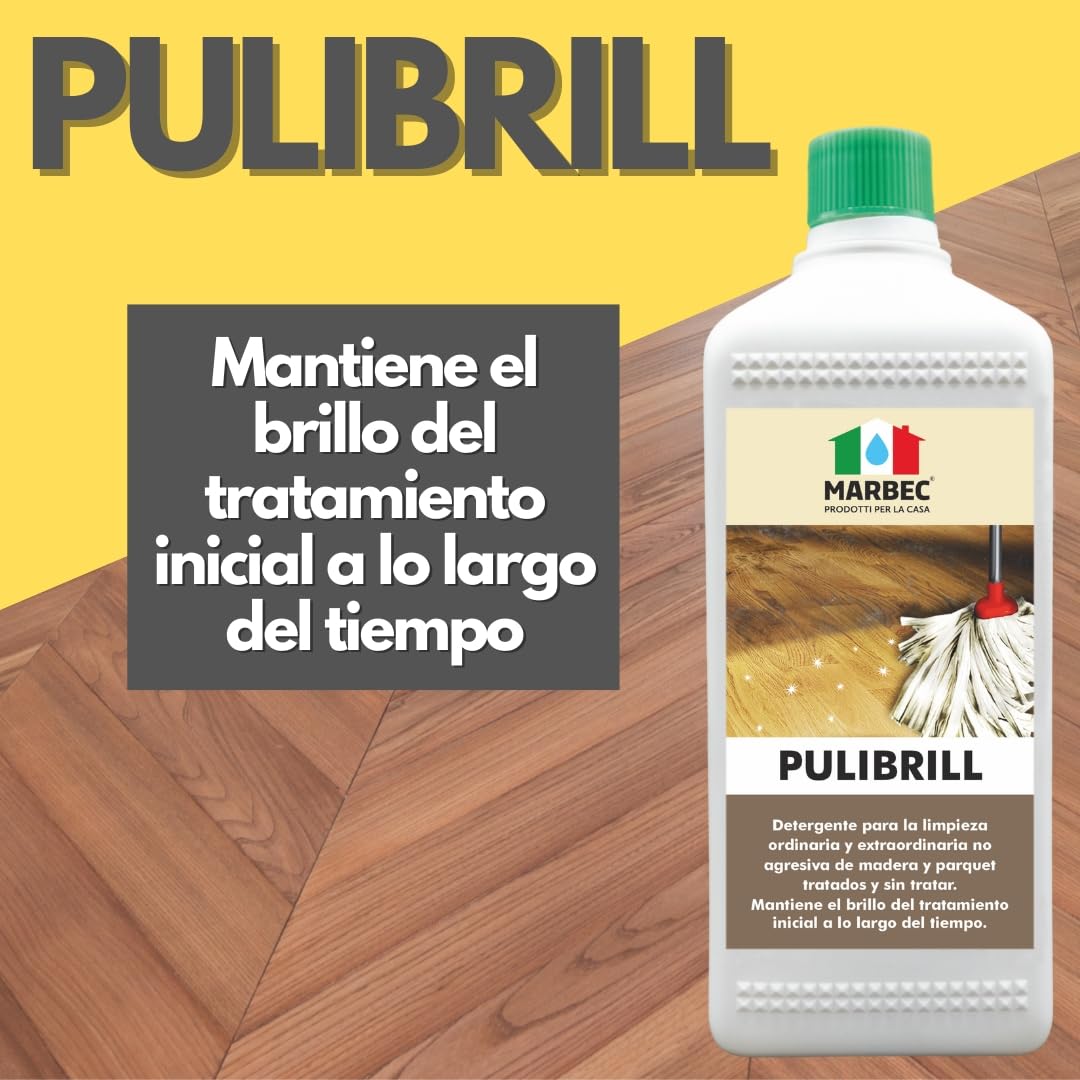 MARBEC PULIBRILL 1LTX6UDS Detergente concentrado específico para suelos de madera y parquet