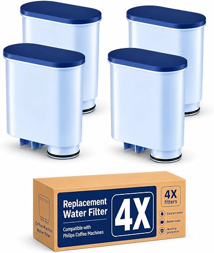 4-Pack Coffee Filter Compatible with Philips AquaClean CA6903/10, Replacement Water Filter for LatteGo 5500, 5400, 4400, 4300, 3300, 3200 Series Fully Automatic Espresso Machines