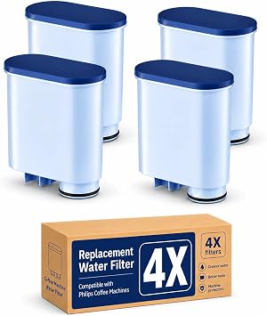 4-Pack Coffee Filter Compatible with Philips AquaClean CA6903/10, Replacement Water Filter for LatteGo 5500, 5400, 4400, 4300, 3300, 3200 Series Fully Automatic Espresso Machines