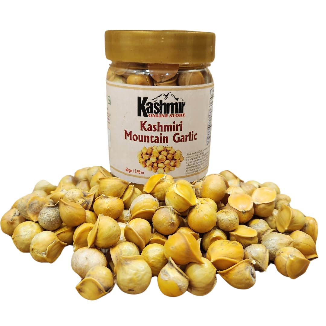 Kashmir Online Store Pure and Natural 60 grm Kashmiri Garlic (Snow Mountain Garlic) Most Beneficial For High Blood Pressure patient. 1