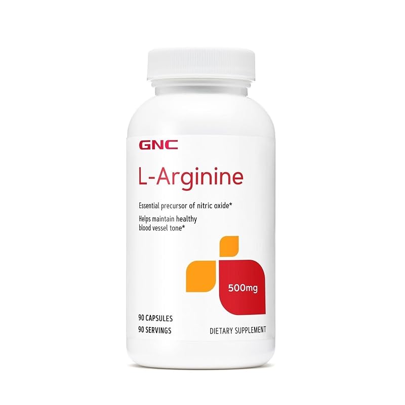 GNC Suplemento de L-arginina 500 mg, 90 cápsulas