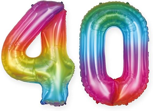 Globos número 40 de 40 pulgadas de jalea de tereftalato de polietileno, globos gigantes para fiestas de 40 cumpleaños y evento de 40 aniversario