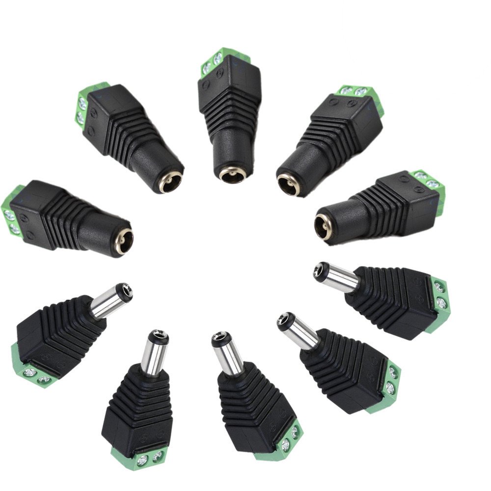 Adaptateur DC Jack 5,5 X 2,1 Mm Femelle Et Mâle – Lot De 2 Pour Alimentation CCTV & Électronique
