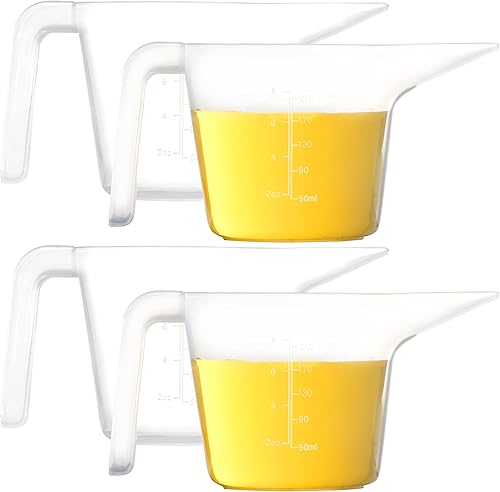 Miniatura 1 de Youngever Paquete de 4 tazas medidoras de plástico, tazas medidoras transparentes (capacidad de 1 taza)