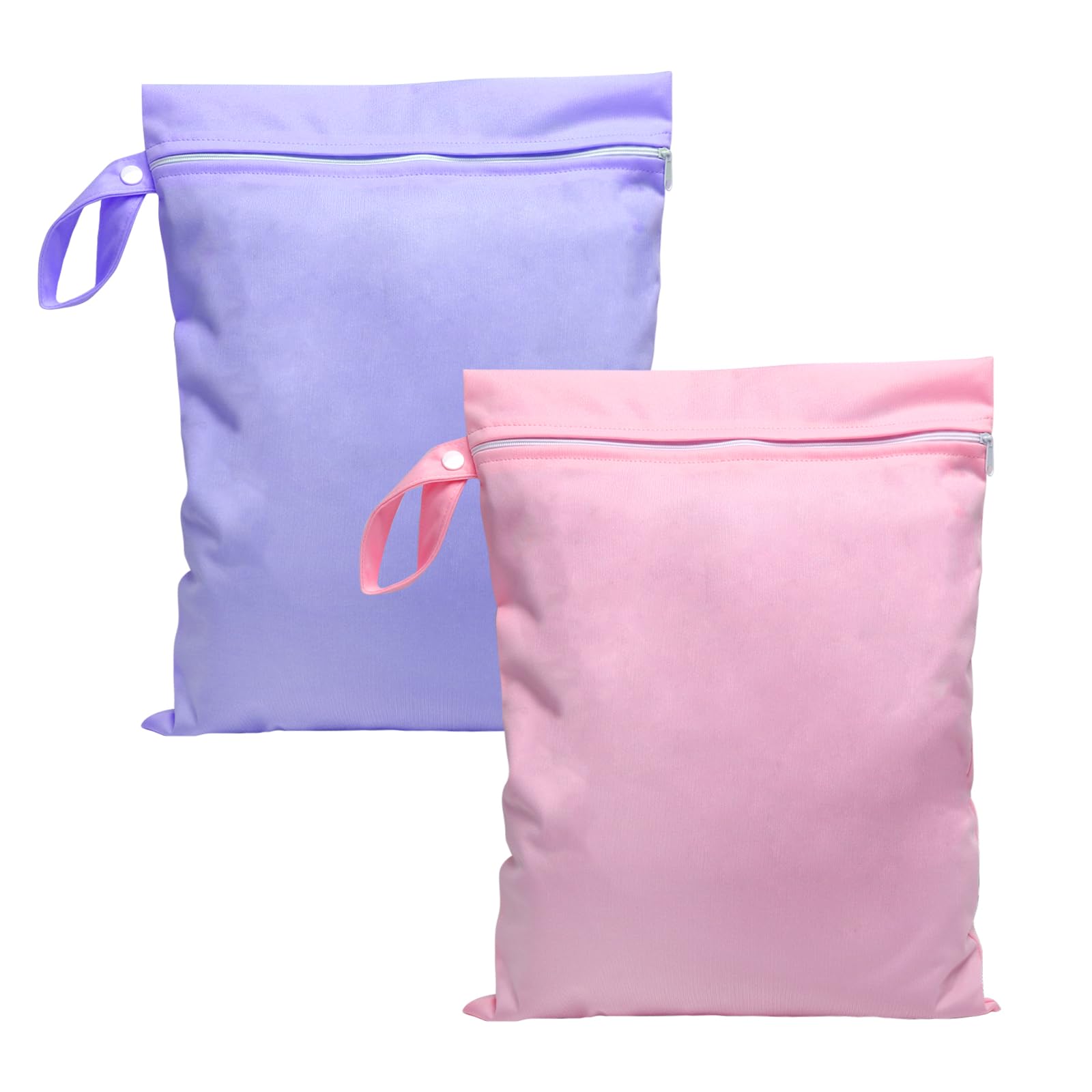 Sacca Impermeabile Piscina 2 Pezzi 40x30 cm Wet Bag con Cerniera Riutilizzabile Rosa Viola