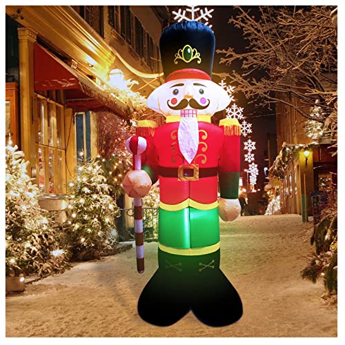 Cascanueces inflables de Navidad, 240 cm, cascanueces inflables, soldado de Navidad, decoración con soplador de iluminación, para jardín o fiesta Cover