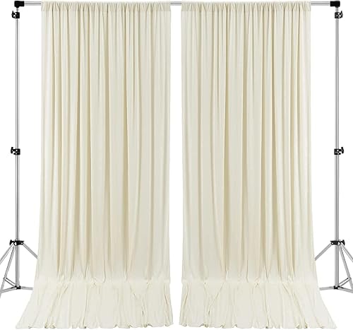 Miniatura 1 de AK TRADING CO. Cortinas para fondo de poliéster negro, de 10 x 10 pies, paneles de cortina con bolsillos para la barra, decoración para ventana,