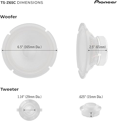 Miniatura 69 de PIONEER F-Series TS-F1634R - Altavoces de 2 vías de 6.5 pulgadas (par) - 200 W máximo, sonido equilibrado + agudos suaves, gran reemplazo de stock