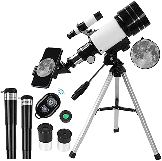 Telescope for Adults, Telescope, 70mm Aperture Refractor Telescope for Kids & Adults Astronomy Beginners Portable with Smartphone Adapter, Ideal for Kids