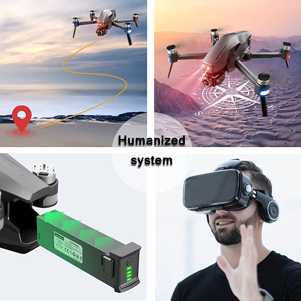 5G WiFi FPV Quadcopter with Brushless Motor GPS Drones with 6K Camera RC Quadcopter with 2-axis Electronic pan/tilt Foldable Drone with Triple Positioning Function 2 Batteries