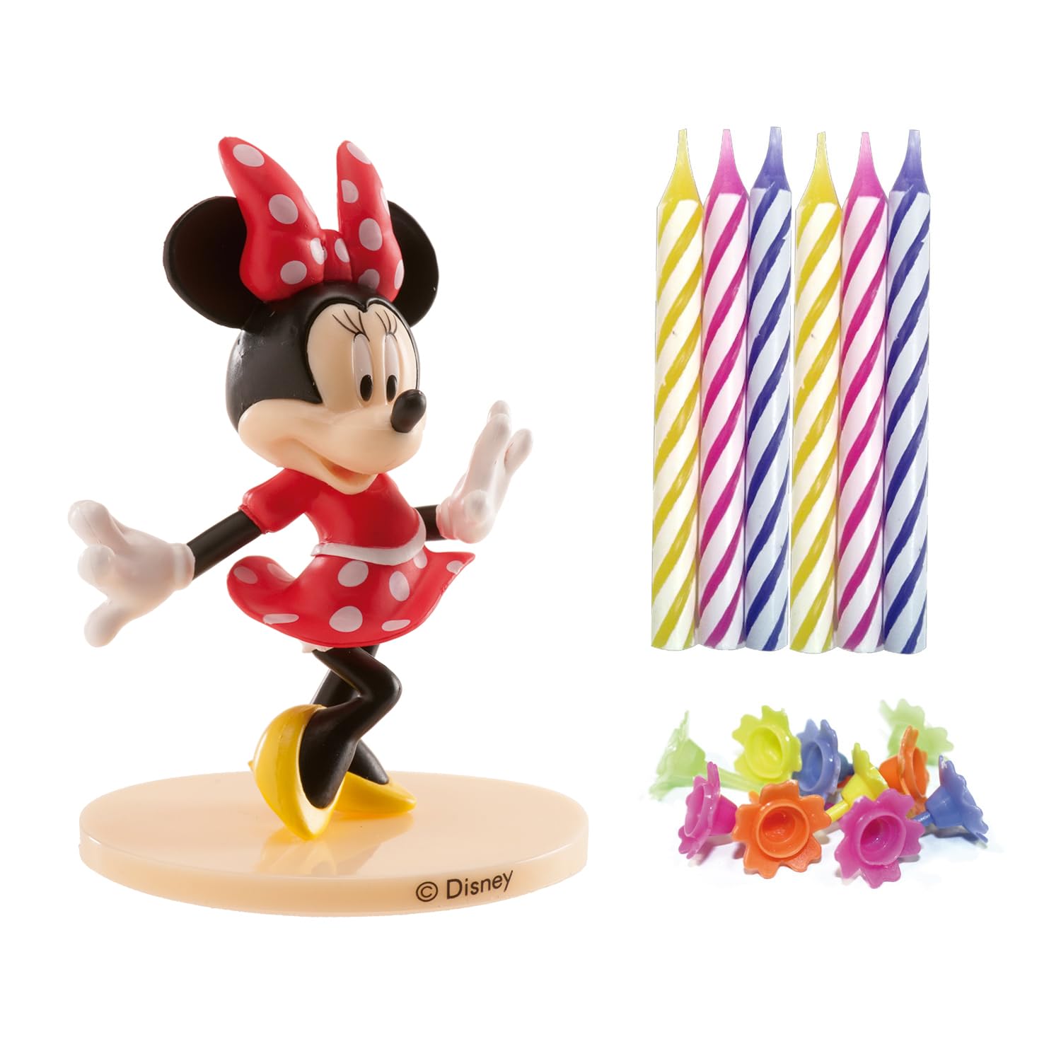 dekora | Birthday Cake Decoration | PVC Minnie Kit with 10 Cake Candles | Attractive Design