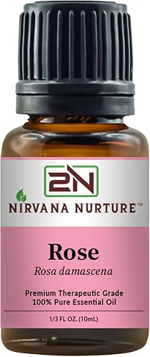 Aceite esencial de rosa 100% puro de grado terapéutico premium, sin diluir, difusor de aromaterapia para calma y relajación, cuidado de la piel,